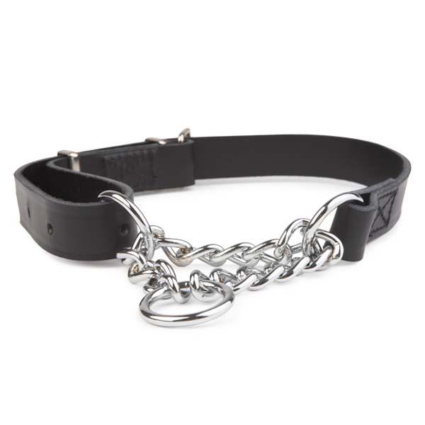 Leather Check Chain Collars