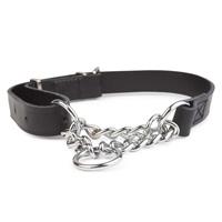 Leather Check Chain Collars