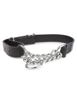 Ancol Leather Check Chain - Black