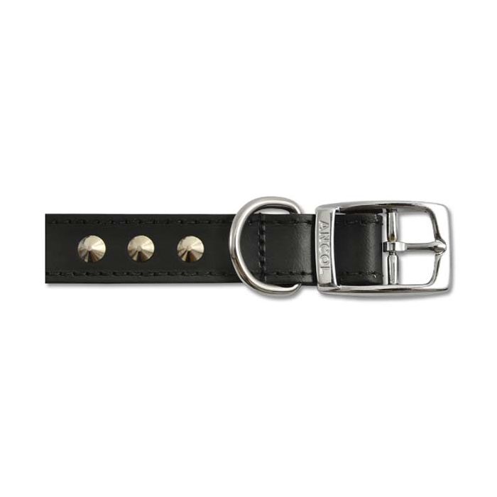 Studded Leather Dog Collar - Black