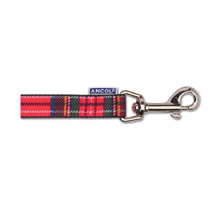 Tartan Dog Lead - Red