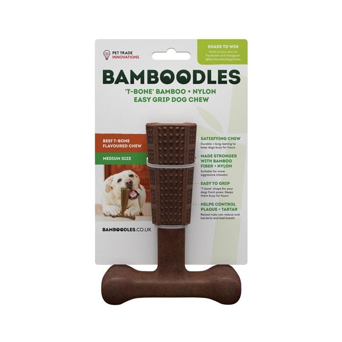 Bamboodle T-Bone Dog Chew Medium - Beef