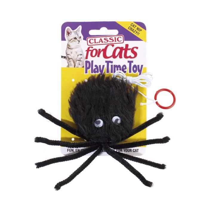 Classic Black Furry Spider For Cats