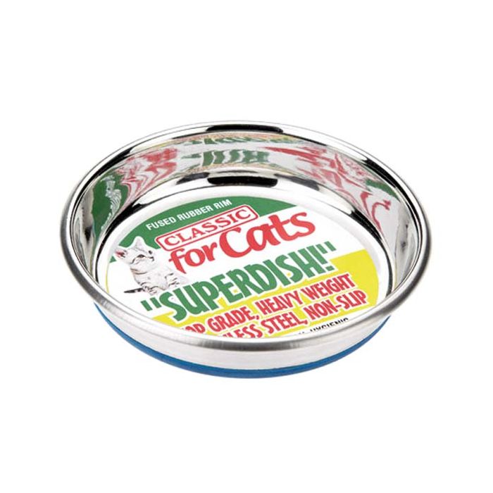 Classic Superdish Stainless Steel Non Slip Cat Dish