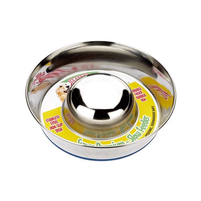 Classic Stainless Steel Non-Slip Slow Feeder Dog Bowl