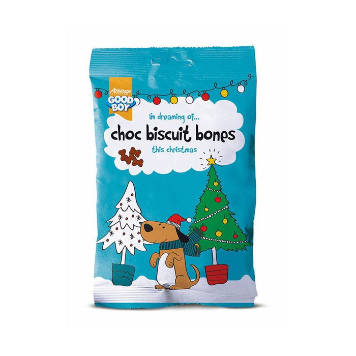 Good Boy Xmas Choc Biscuit Bones 