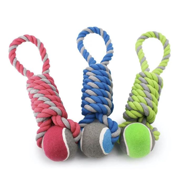 Happy Pets Tennis Ball Coil Tugger - All Colours