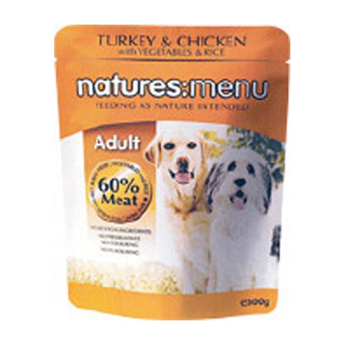 Natures Menu Adult Turkey & Chicken Dog Food 8 x 300g