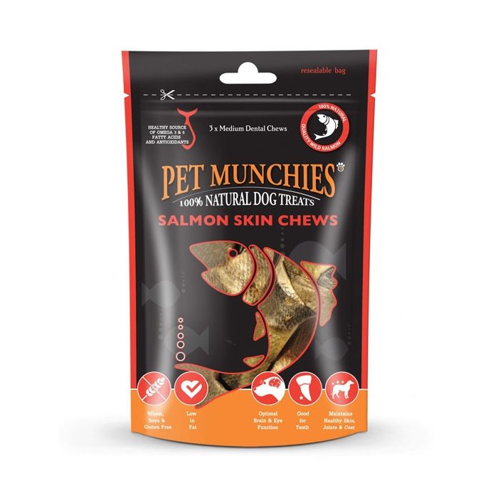 Pet Munchies Medium Salmon Skin Chews