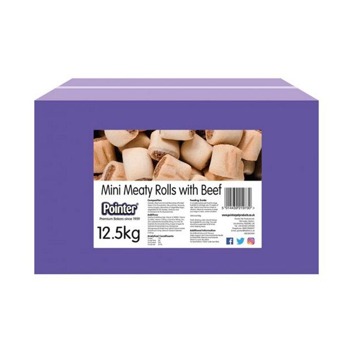 Pointer Mini Meaty Marrowbone Rolls with Beef 12.5kg