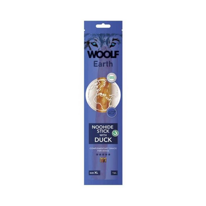Woolf Earth Noohide XL Stick with Duck - 25cm long approximately