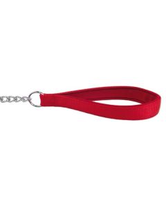 Ancol Padded Nylon and Chain Dog Lead - Red