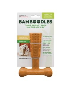 Bamboodle T-Bone Dog Chew Medium - Peanut Butter