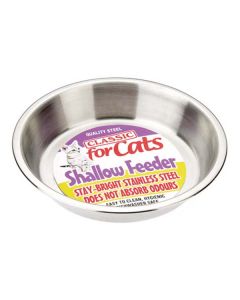 Classic Stainless Steel Shallow Cat Dish