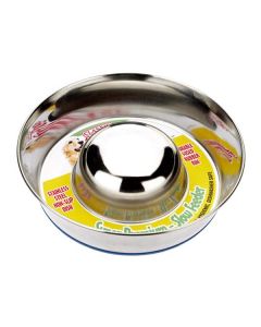 Classic Stainless Steel Non-Slip Slow Feeder Dog Bowl