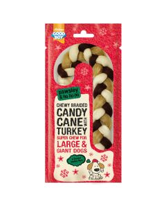 Good Boy Large Chewy Braided Turkey Candy Cane