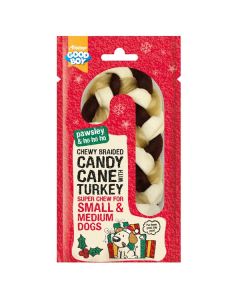 Good Boy Chewy Braided Candy Cane Small & Medium