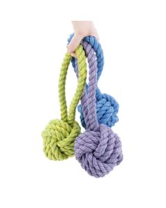 Happy Pet Nuts for Knots Ball Tugger - Green, Blue & Purple