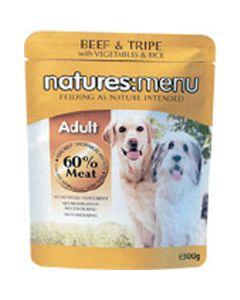 Natures Menu Adult Beef & Tripe Dog Food 8 x 300g