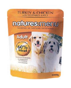 Natures Menu Adult Turkey & Chicken Dog Food 8 x 300g